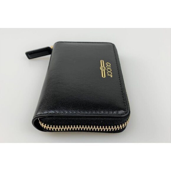 NIB Gucci zip card case wallet with gucci logo in black - Picture 5 of 10